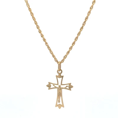 Cross with Christ Crucifix 27MM Pendant