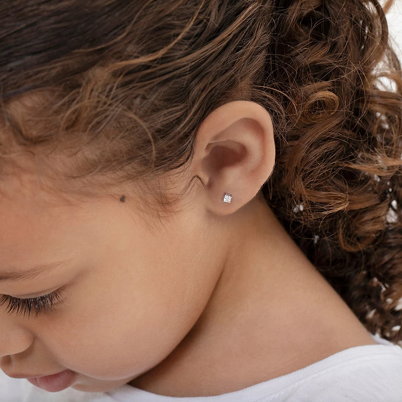 Kids 3MM Princess Earrings
