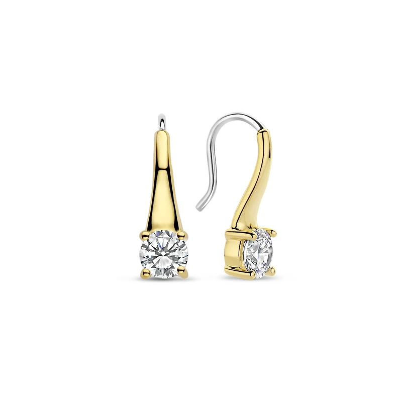 Brilliant Solitaire Small Golden Earrings