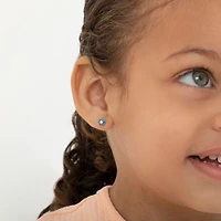Aqua Blue Flower Kids Earrings