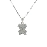 Girl Pigtails Diamond Necklace