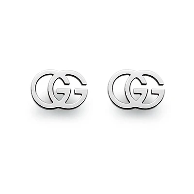 Gucci GG 18K White Gold Logo Single Earring