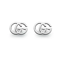 Gucci GG 18K White Gold Logo Single Earring