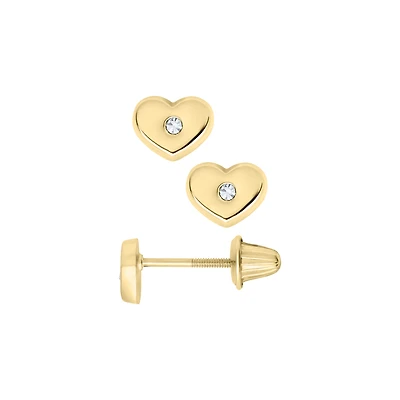 Heart Zirconia Kids Stud Earrings