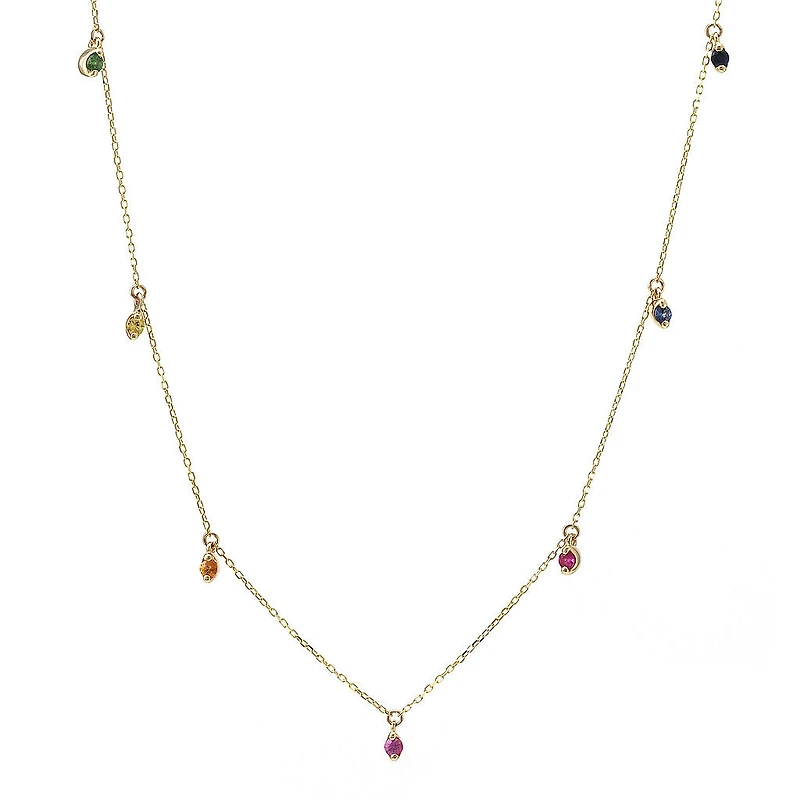 Colorful Sapphire Dangles Necklace