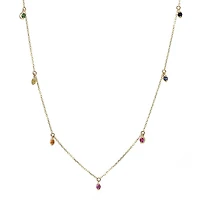 Colorful Sapphire Dangles Necklace