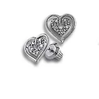 Open Heart Diamond Kids Stud Earrings