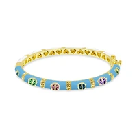 Blue Colorful Ladybug Kids Bangle Bracelet