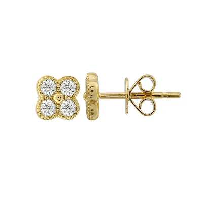 .34ct Diamond Clover Stud Earrings