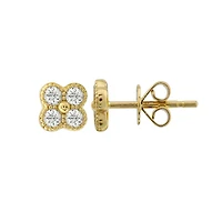 .34ct Diamond Clover Stud Earrings