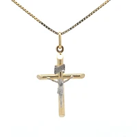 Two Tone Crucifix 31MM Pendant