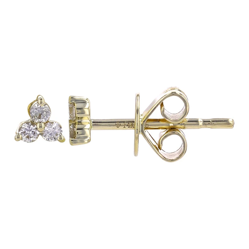 Trio Flower Diamond Stud Earrings