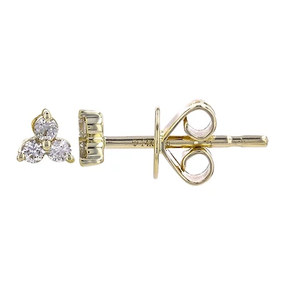 Trio Flower Diamond Stud Earrings
