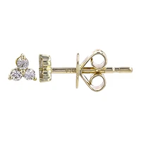 Trio Flower Diamond Stud Earrings