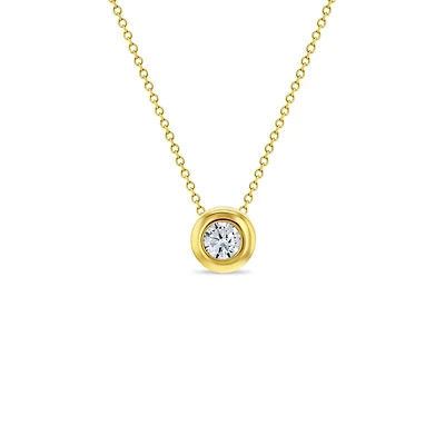 Clear Hidden Halo CZ Girls Necklace