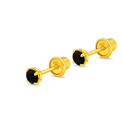 4MM Black Onyx Stud Earring