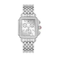 Deco Diamond High Shine Steel 35MM Chrono Watch