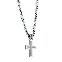 Brushed Cross Necklace