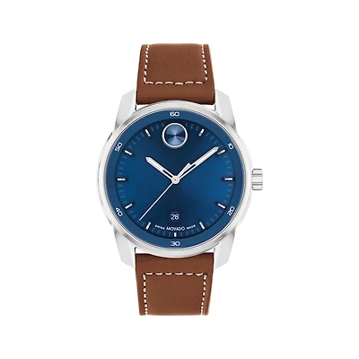 Bold 42MM Blue/Brown Leather