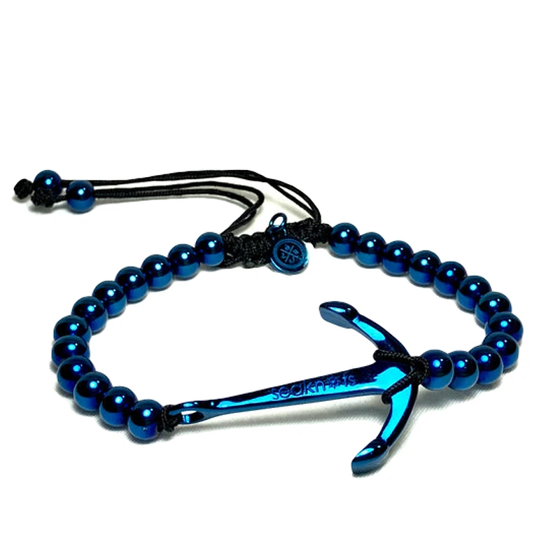 Anchor 6MM Beads Steel Bracelet
