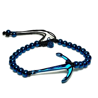 Anchor 6MM Beads Steel Bracelet