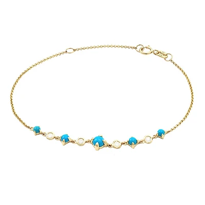 Turquoise and Diamonds Bracelet