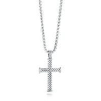 Chevron Cross Steel Necklace