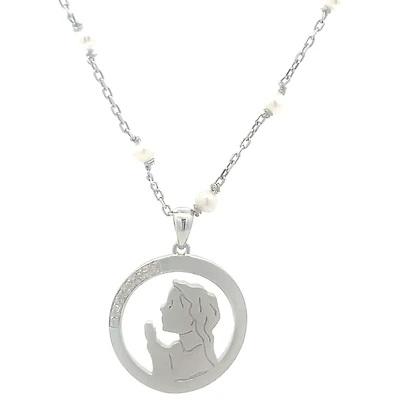 Virgen Nina Diamond and Pearl Necklace