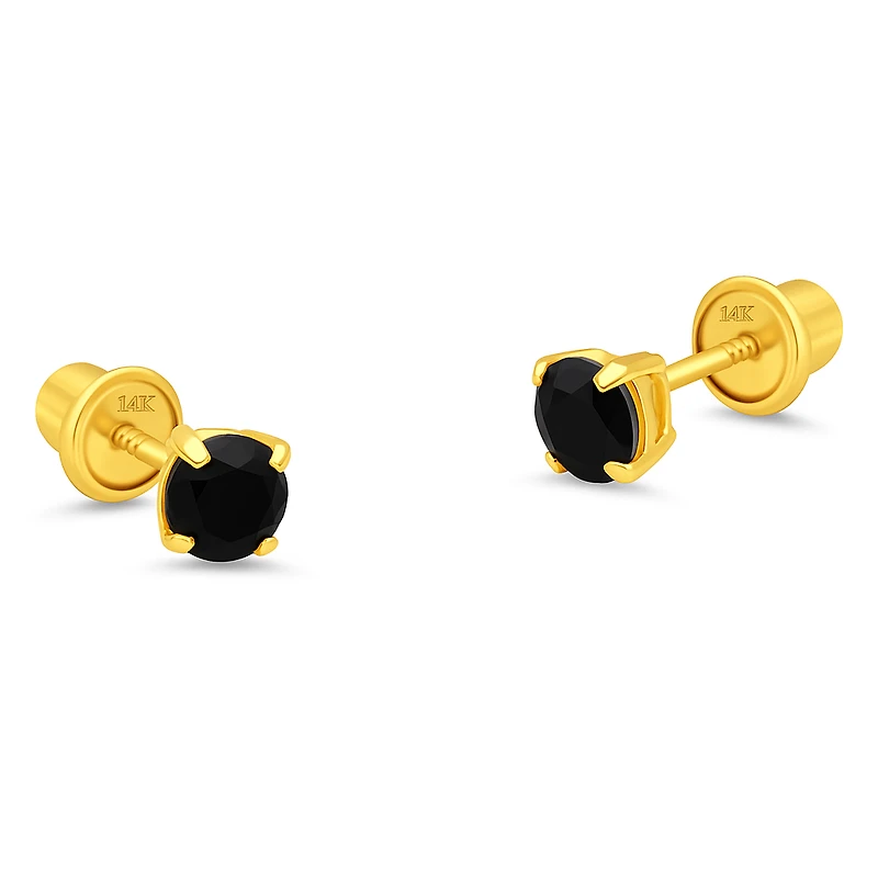 5MM Black Onyx Stud Earring