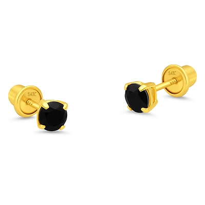 5MM Black Onyx Stud Earring