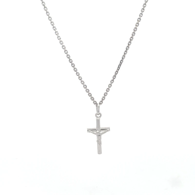 White Gold Crucifix 20MM Pendant