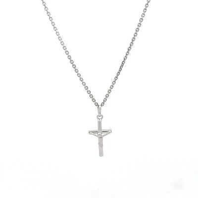 White Gold Crucifix 20MM Pendant
