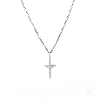 White Gold Crucifix 20MM Pendant