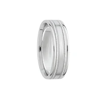 6mm Polished Milgrain Pattern Wedding Band