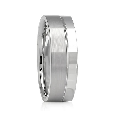 5MM Blushed and Polished Wedding Band White Gold