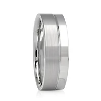 5MM Blushed and Polished Wedding Band White Gold