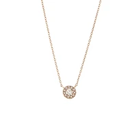 Diamond Halo Gold Necklace