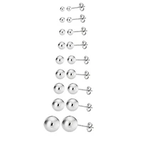Silver Ball Stud Earrings
