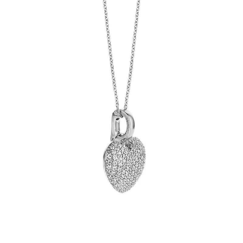 Puffy Heart Pave Necklace