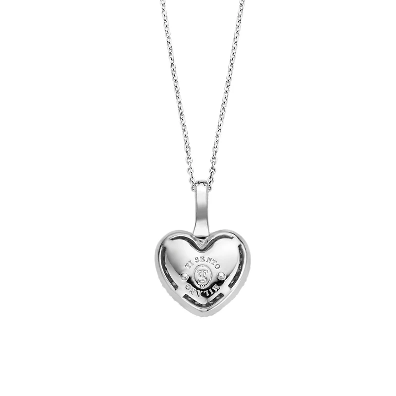 Puffy Heart Pave Necklace