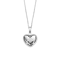 Puffy Heart Pave Necklace
