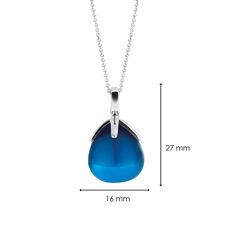 Dark Blue Flowerbud Necklace