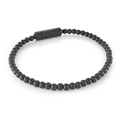 4MM Black Beads Steel Bracelet