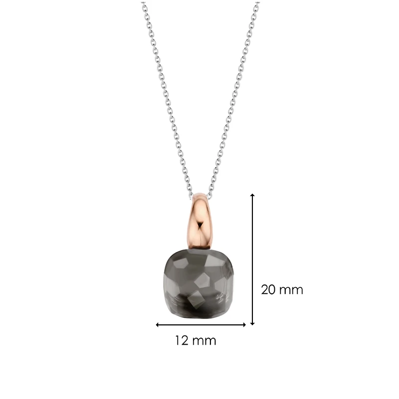 Grey Rose Cushion Necklace