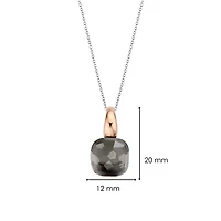 Grey Rose Cushion Necklace