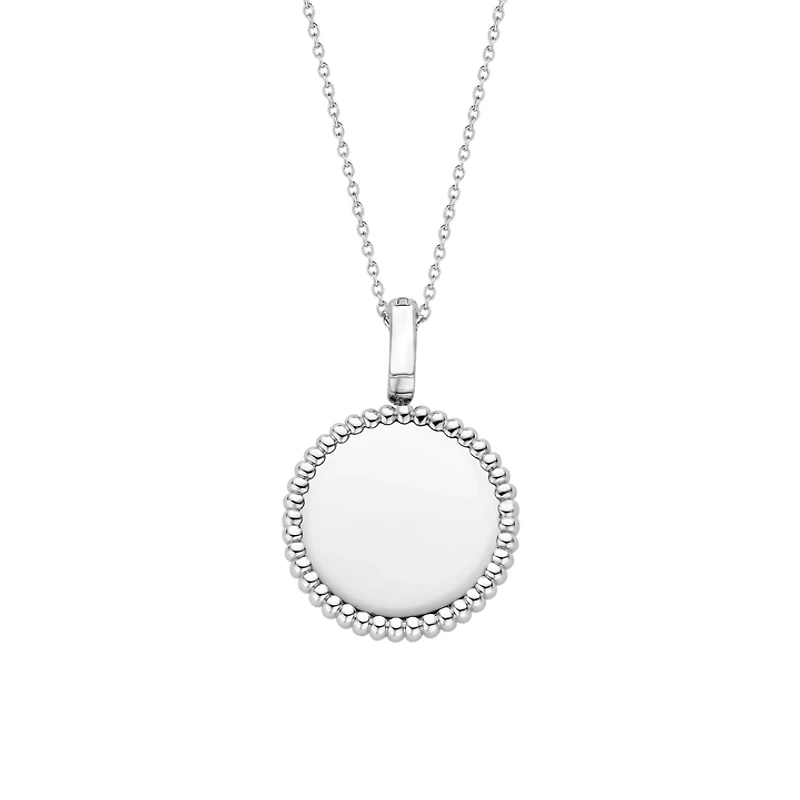 Polished Silver Disk Necklace