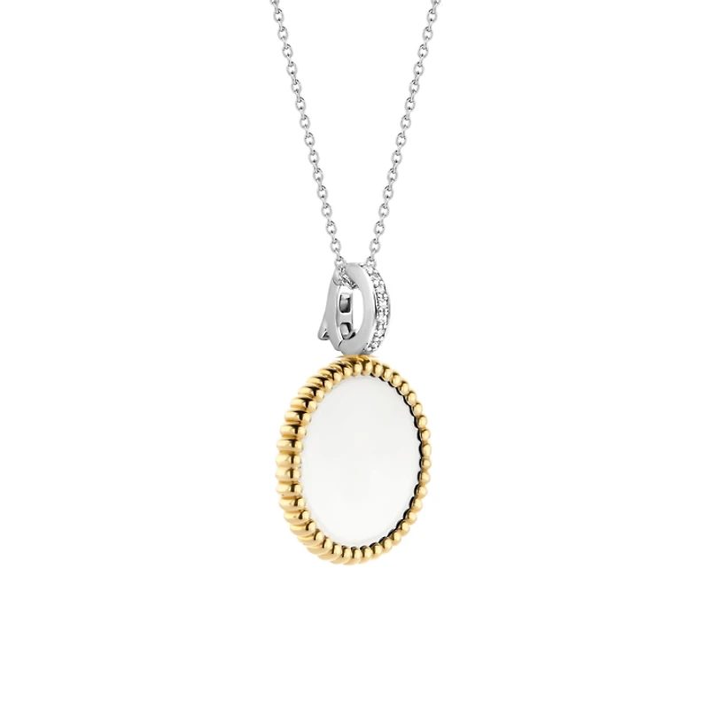 Polished Disk Two Tone Necklace