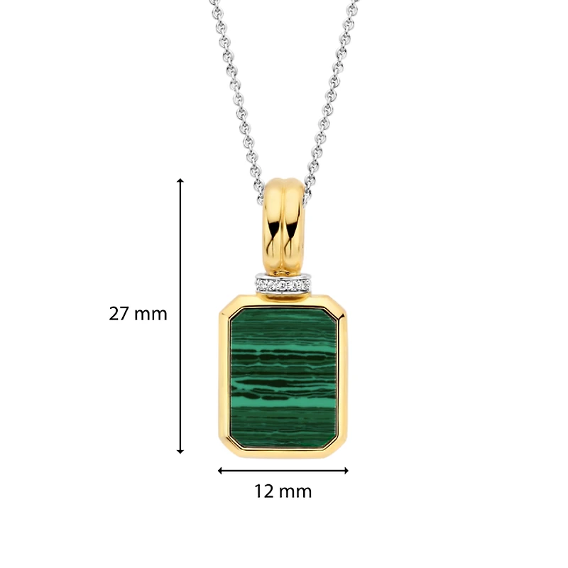 Green Malachite Locket Necklace Small