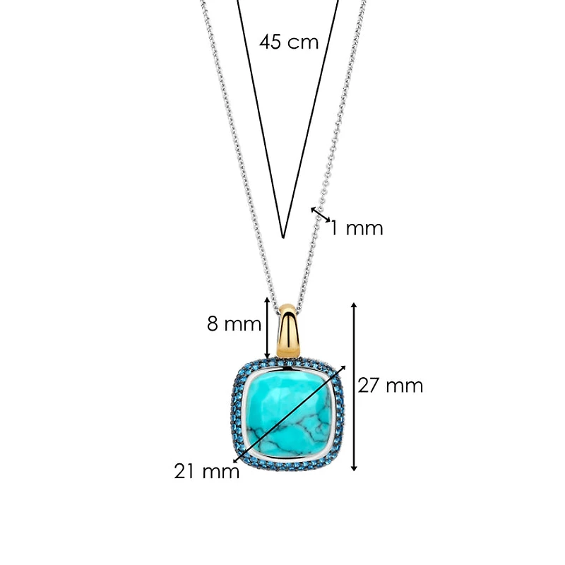 Cushion Turquoise Large Necklace