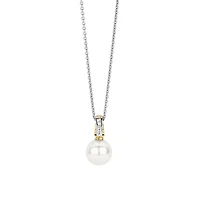 Graceful Pearl Two Tone Necklace